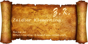 Zeidler Klementina névjegykártya